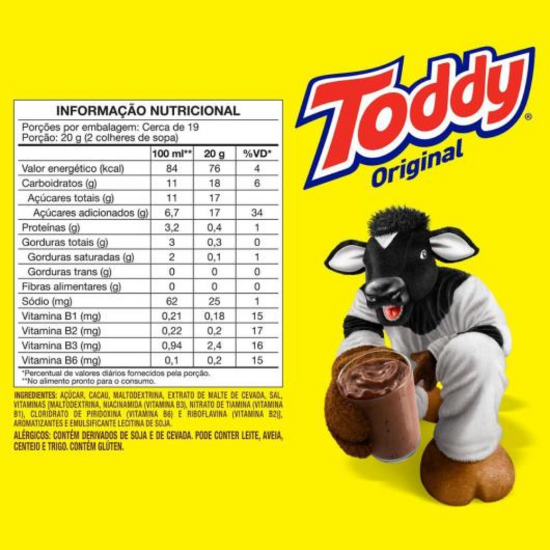 Achocolatado Pó Original Toddy Pote 370g