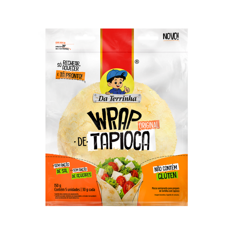 WRAP DE TAPIOCA ORIGINAL DA TERRINHA 150G - CX 12