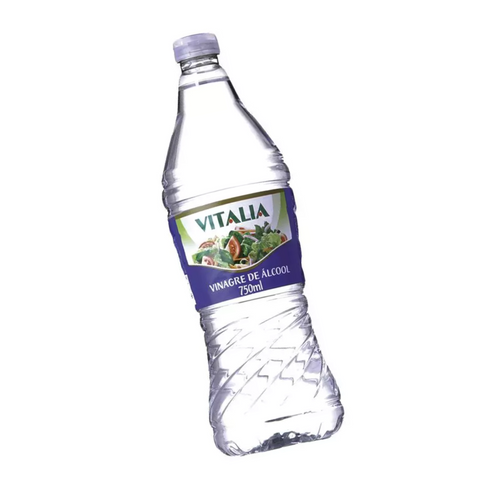 Garrafa Vinagre Vitalia 750ml inclinada - rótulo com salada