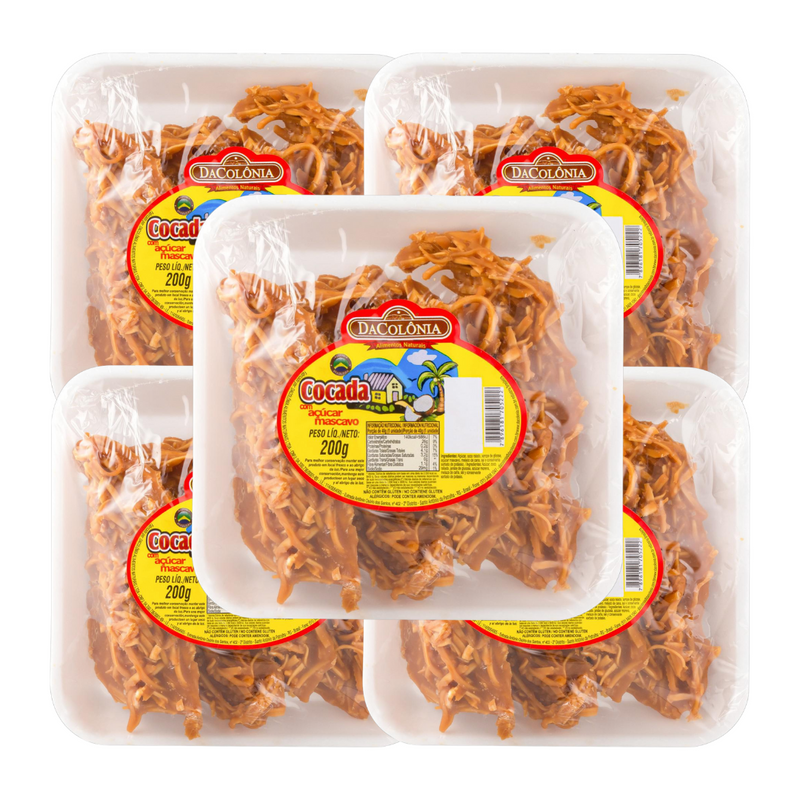 COCADA C/ AÇÚCAR MASCAVO 200G - 5UN