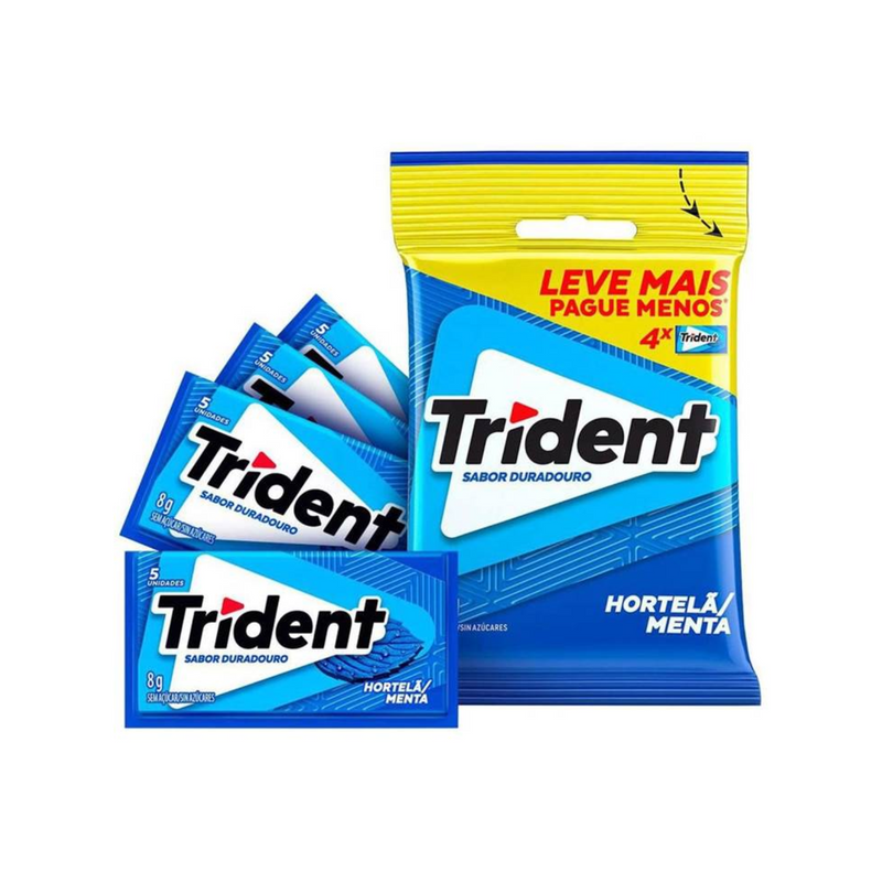 CHICLE TRIDENT BAG HORTELA 32G  - 4UN