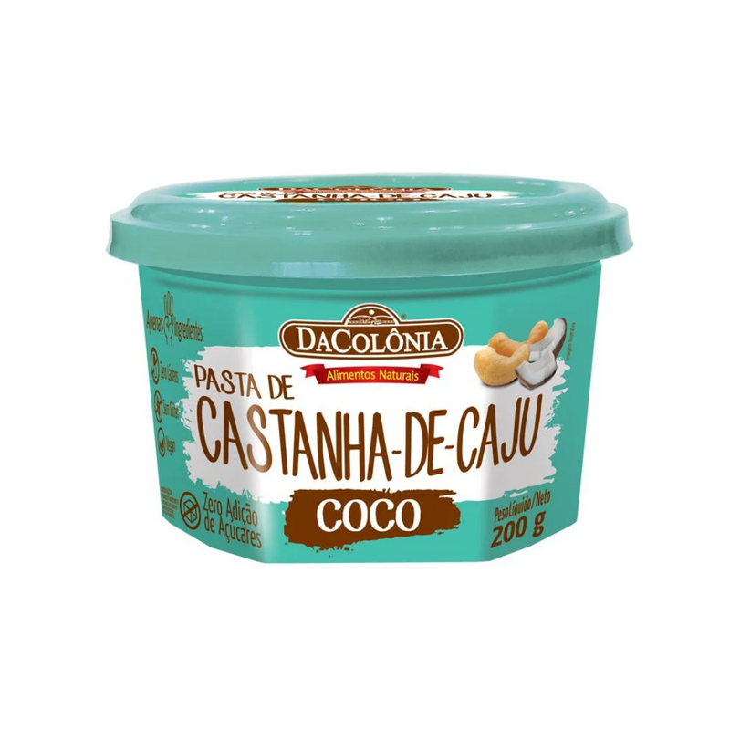 PASTA CASTANHA DE CAJU C/COCO 200G - DACOLÔNIA