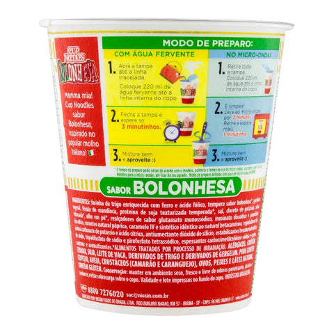Macarrão Instantâneo Cup Noodles 68G - Nissin - BOLONHESA
