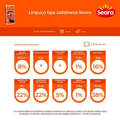 Linguiça Calabresa Seara 400g