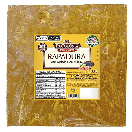 Rapadura com Melado e Amendoim 400g - DaColônia