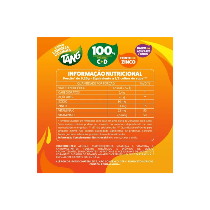 Refresco Pó Tang Laranja Caixa 348g - 18 Un