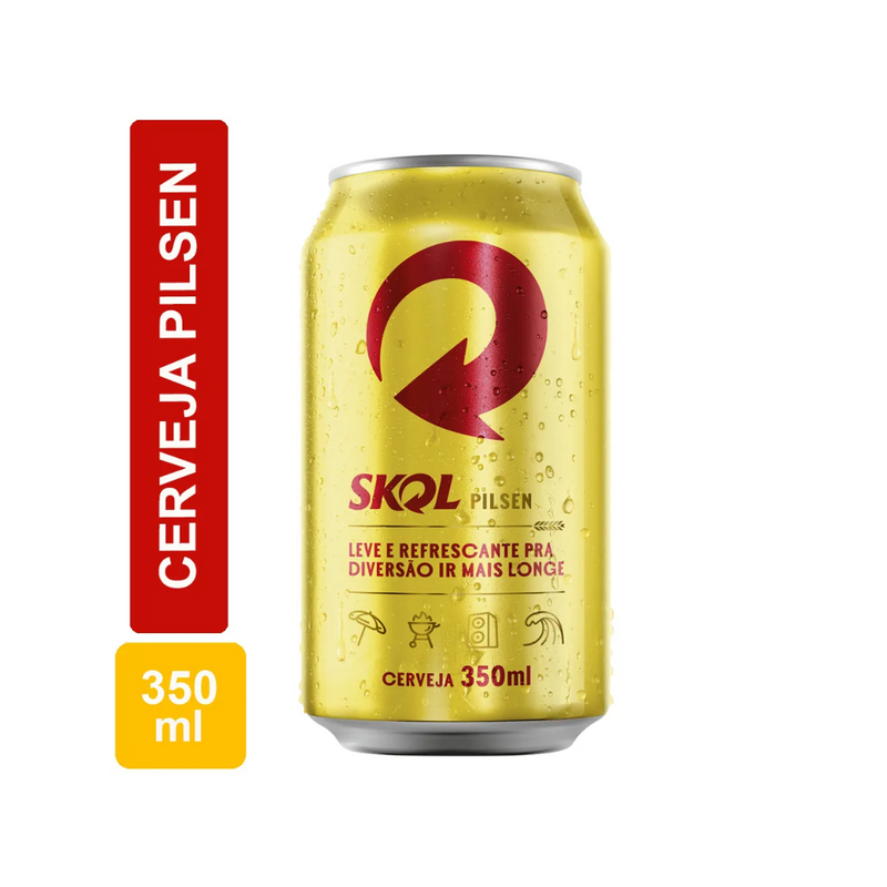 Cerveja Skol Pilsen Lata 350ml 12 Unidades