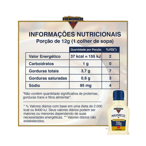 Maionese Tradicional Hemmer 290g