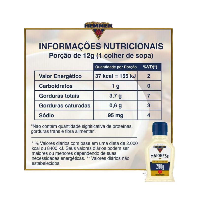 Maionese Tradicional Hemmer 290g