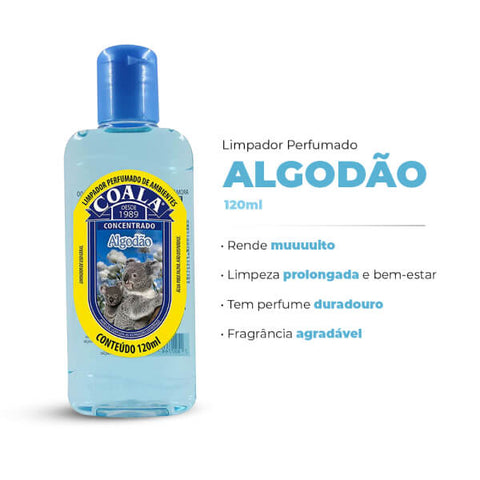 Coala Essências - Limpador Perfumado de Ambientes - ALGODÃO - 120 ml