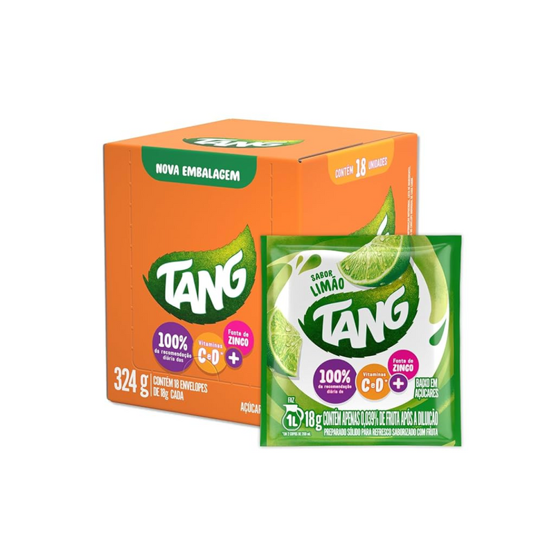 Refresco em Pó Tang Limão 18g - Caixa com 18 Unidades