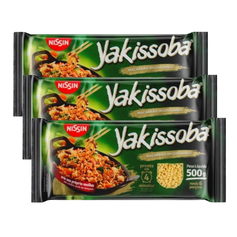 MACARRÃO INSTANTÂNEO YAKISSOBA NISSIN 500G - 3UN