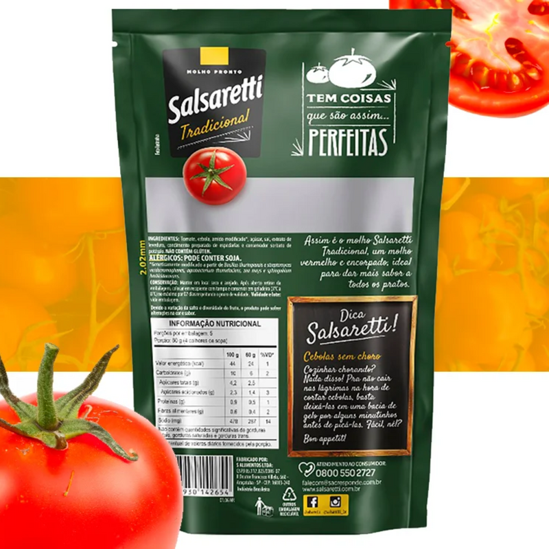 Molho De Tomate Salsaretti 300g Tradicional