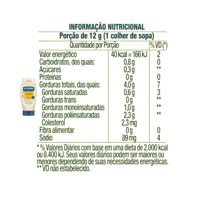 Maionese Hellmann`s Tradicional 335g