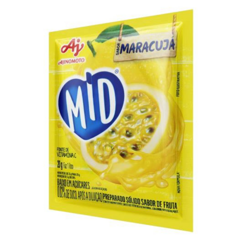 Refresco em Pó Mid Envelope com 20g - Maracujá - 3UN