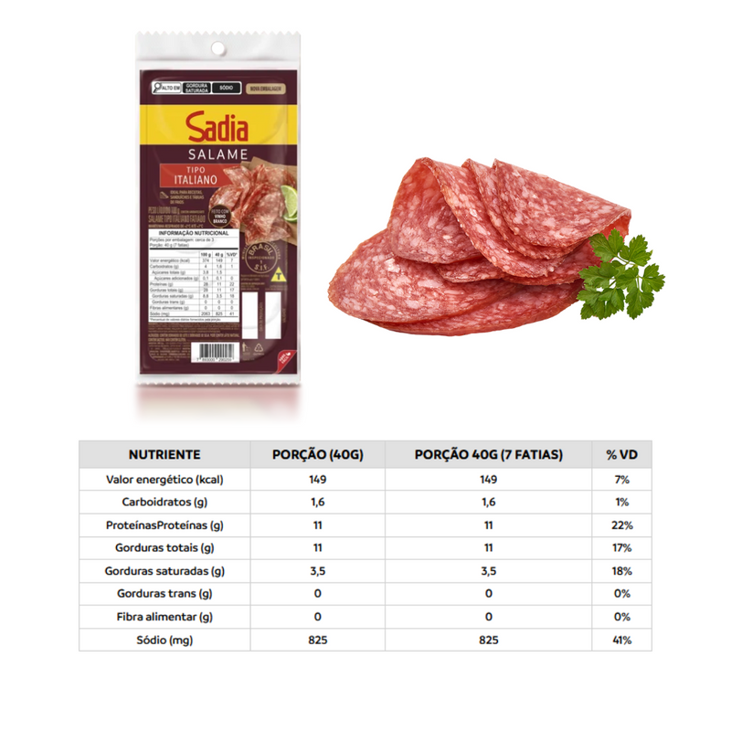 Salame Italiano Fatiado Sadia 100g