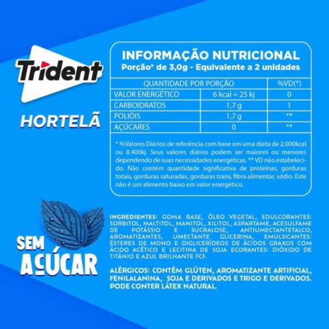 Chiclete Trident Bag Hortela 32g 4un