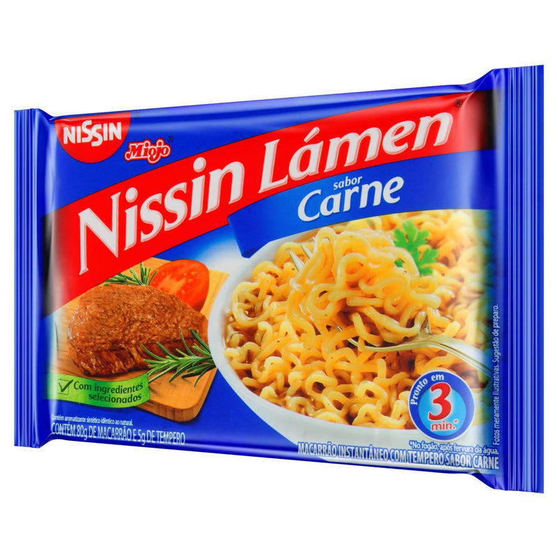 MACARRÃO INSTANTÂNEO NISSIN LAMEN CARNE 85G - 6UN