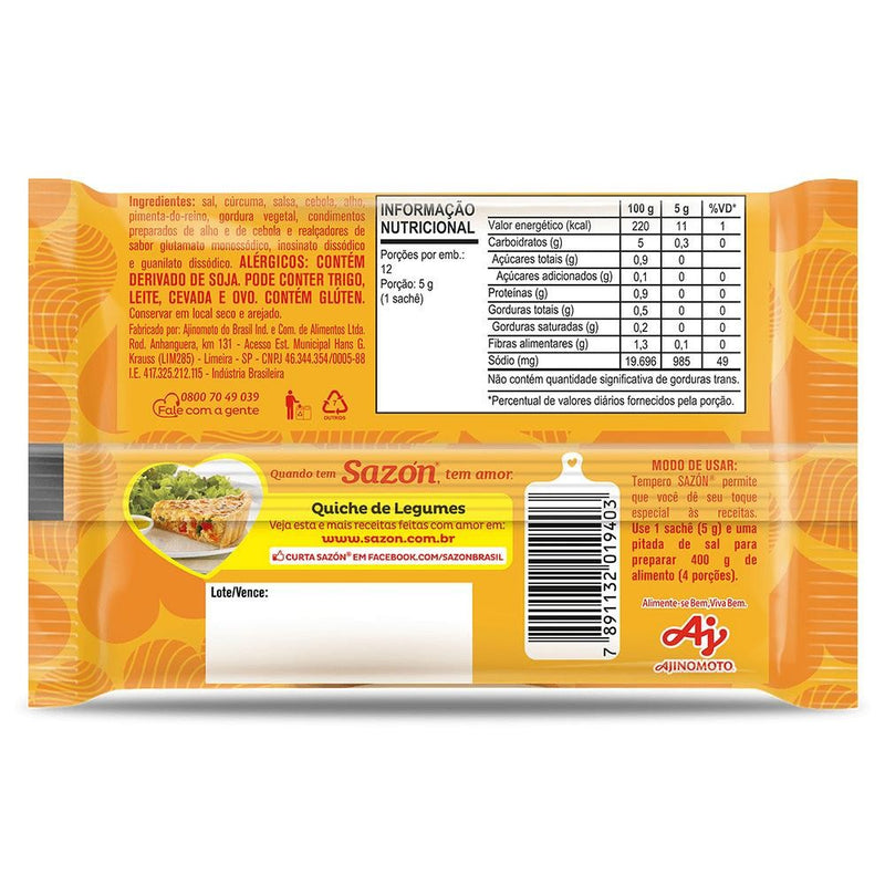 Tempero Em Pó Sazón® Sabor Legumes 60g