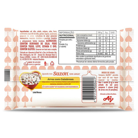 Tempero em pó sazón® para arroz 60g