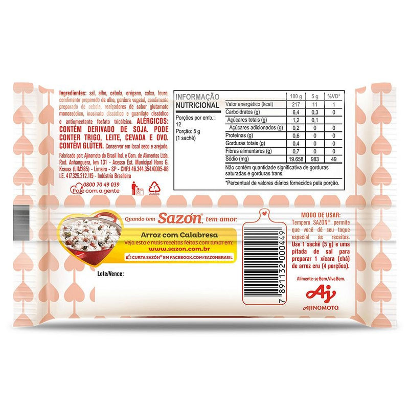 Tempero em pó sazón® para arroz 60g