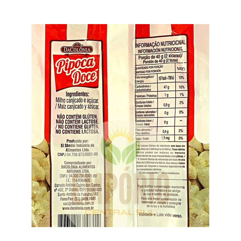 PIPOCA DOCE 100GR - DACOLÔNIA