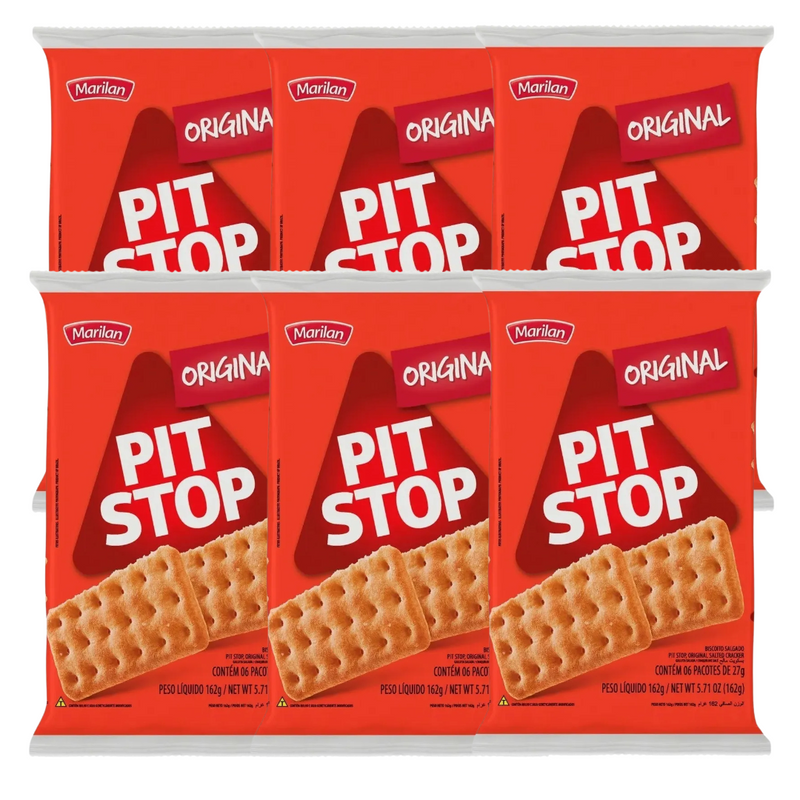 Biscoito Pit Stop Original 137g - KIT 6UN