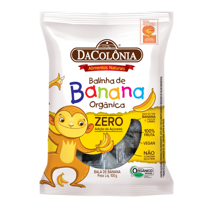Bala De Banana Organica Zero DaColônia 100g