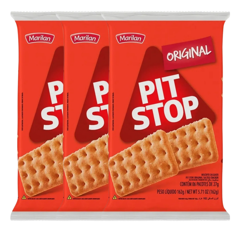 Biscoito Pit Stop Original 137g - KIT 3UN