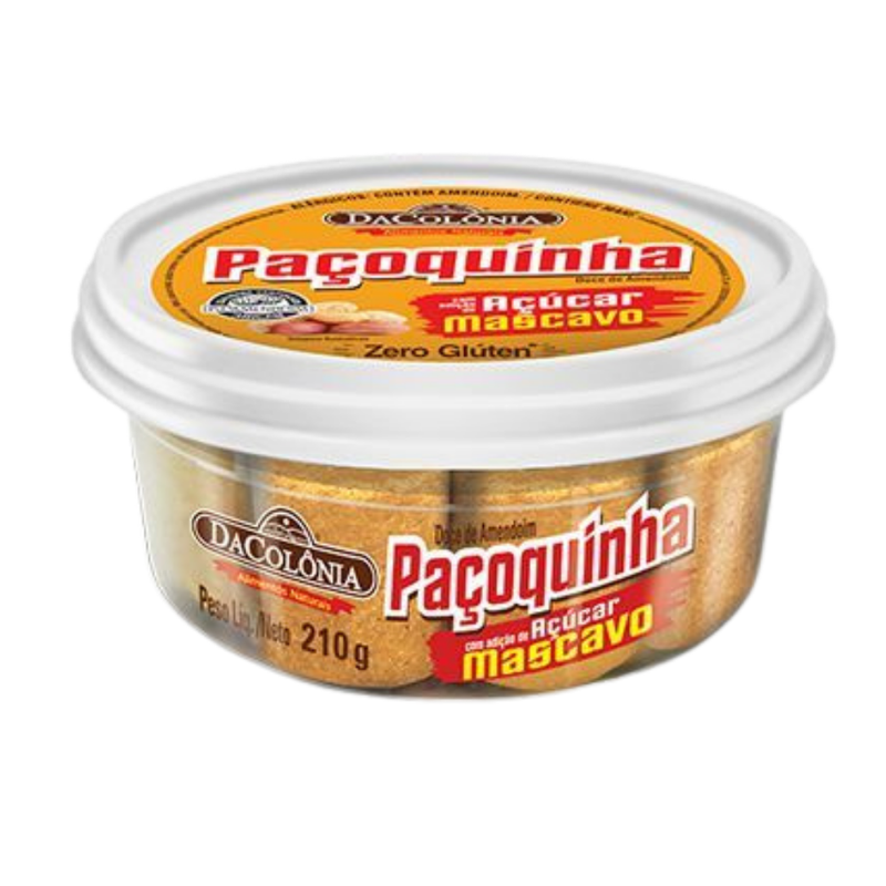 Paçoca Rolha Com Açúcar Mascavo DaColônia 210g