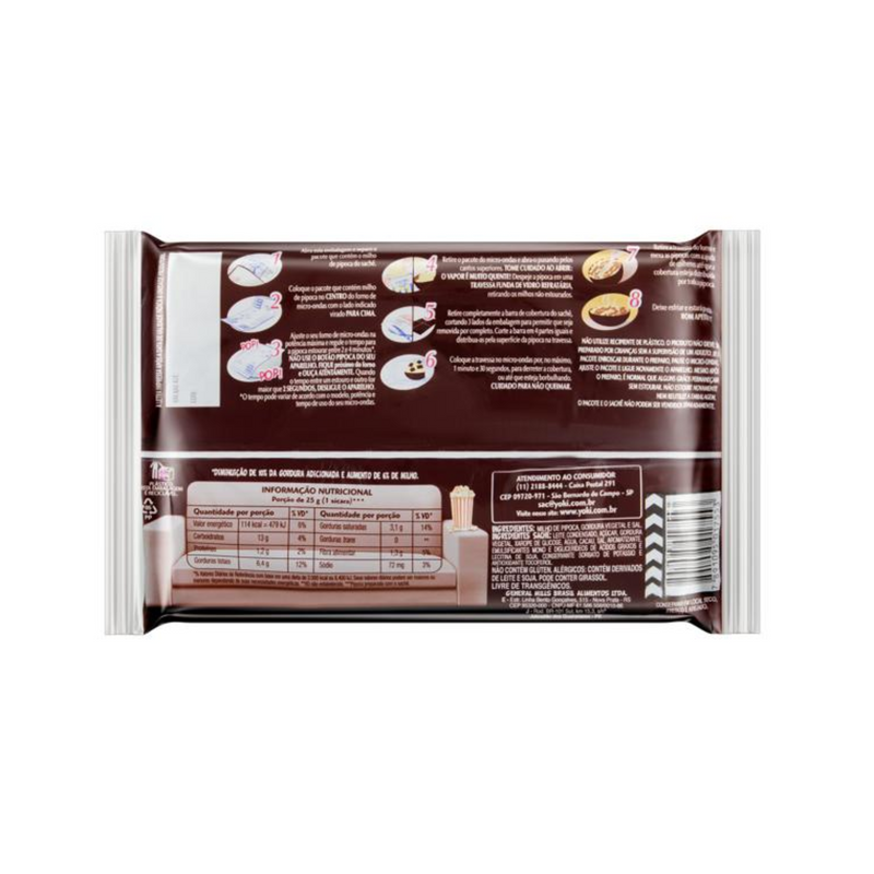Yoki Pop Corn Pipoca de Microondas com Cobertura Chocolate 160g
