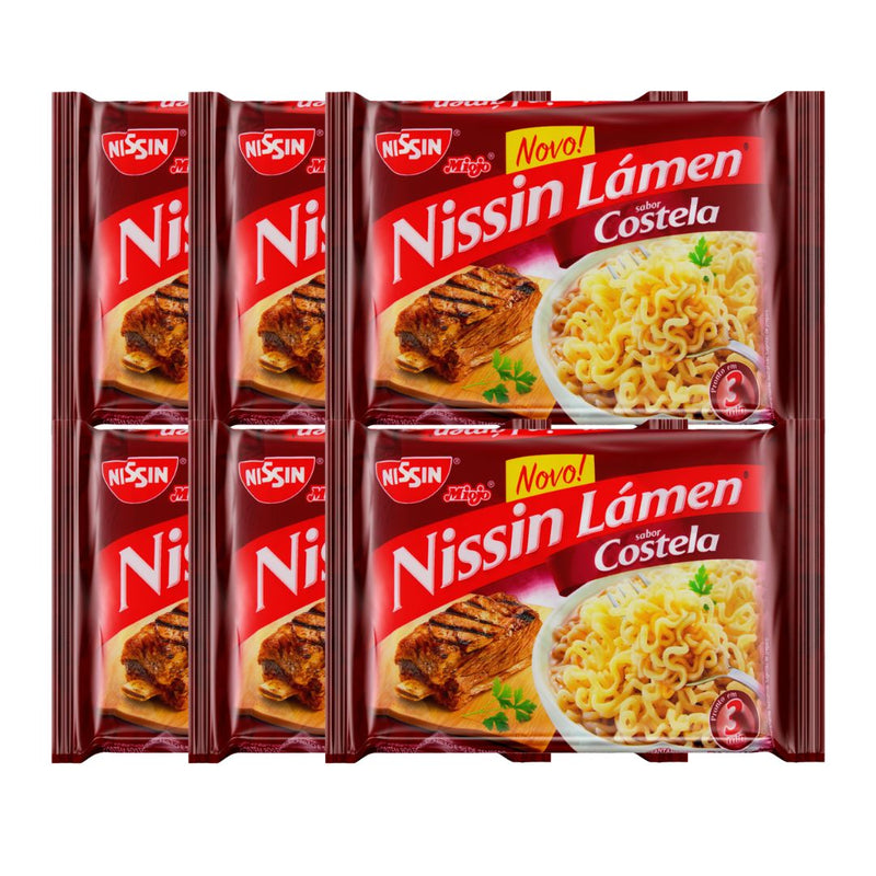 MACARRÃO INSTANTÂNEO NISSIN LAMEN COSTELA 85G - 6UN